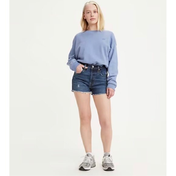 Levi's Pants - Levis Frayed Shorts Womens 16 Blue Dark Wash Cut Off Dark Wash High Rise Cotton